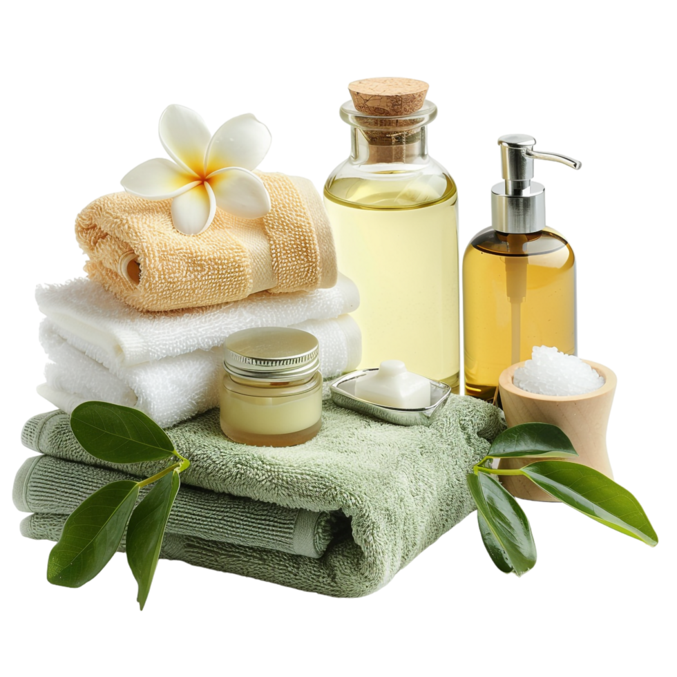Isolated spa products on transparent background png
