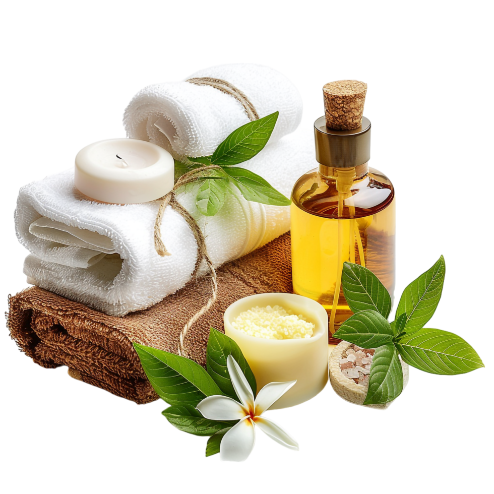 Isolated spa products on transparent background png