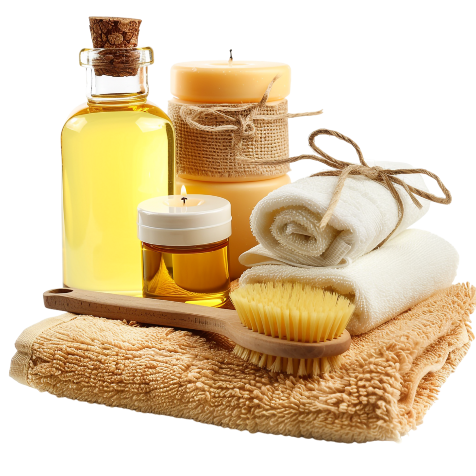 Isolated spa products on transparent background png