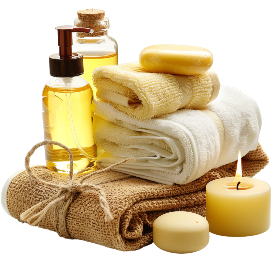 Isolated spa products on transparent background png