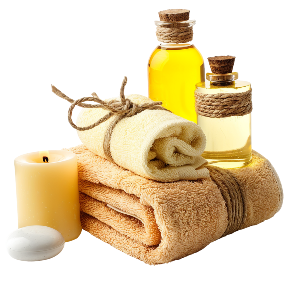 Isolated spa products on transparent background png