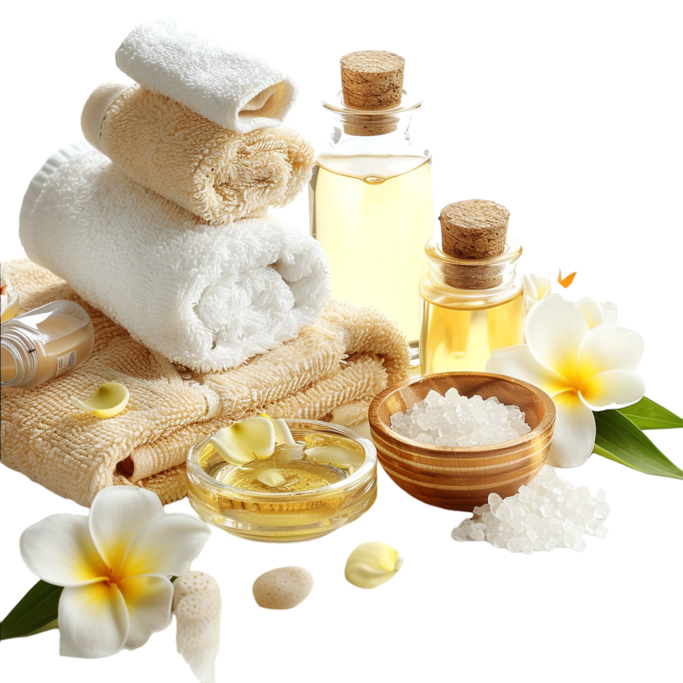 Isolated spa products on transparent background png