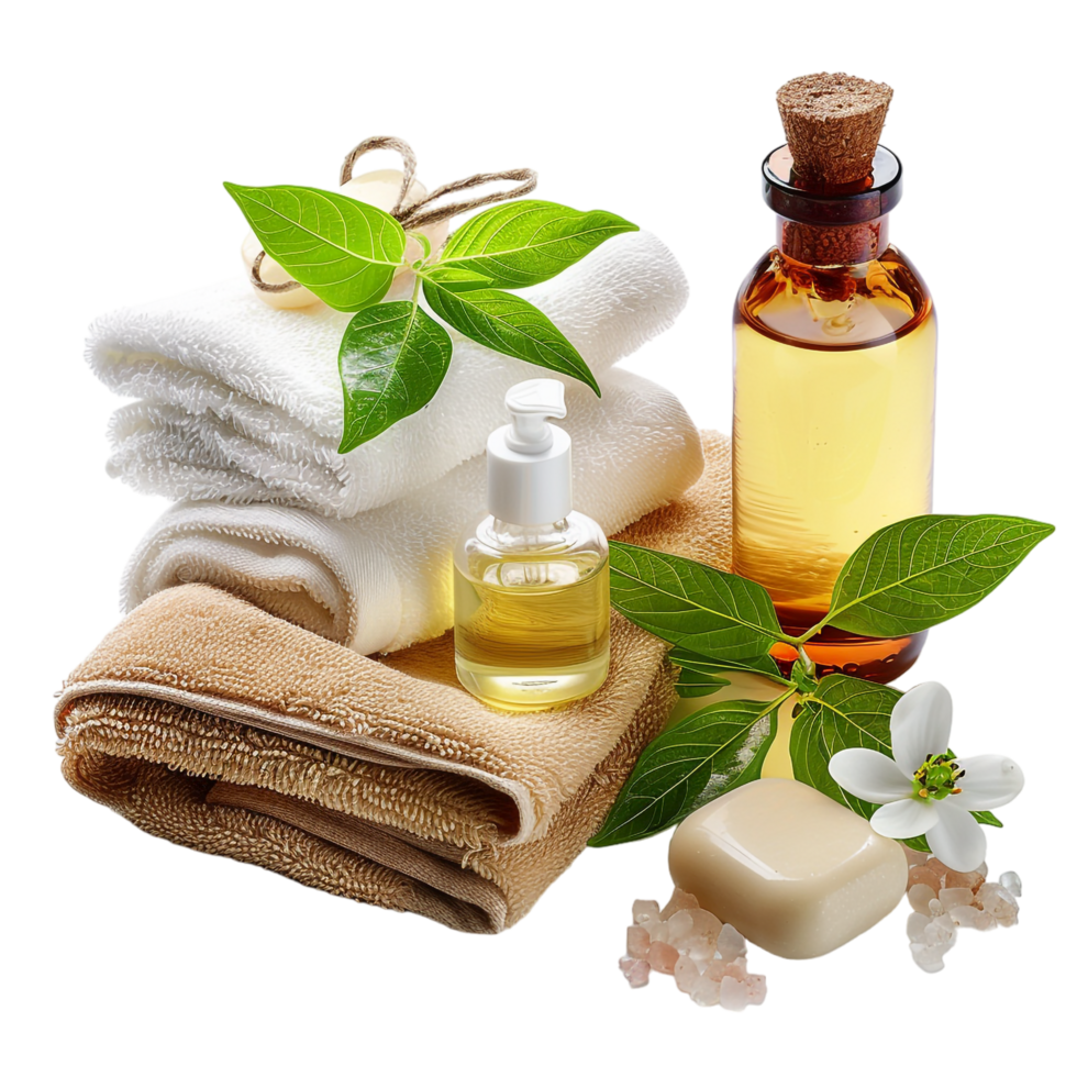 Isolated spa products on transparent background png
