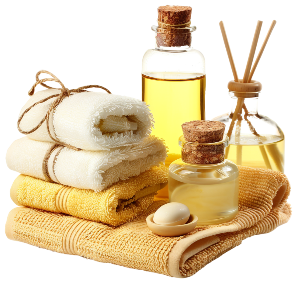 Isolated spa products on transparent background png