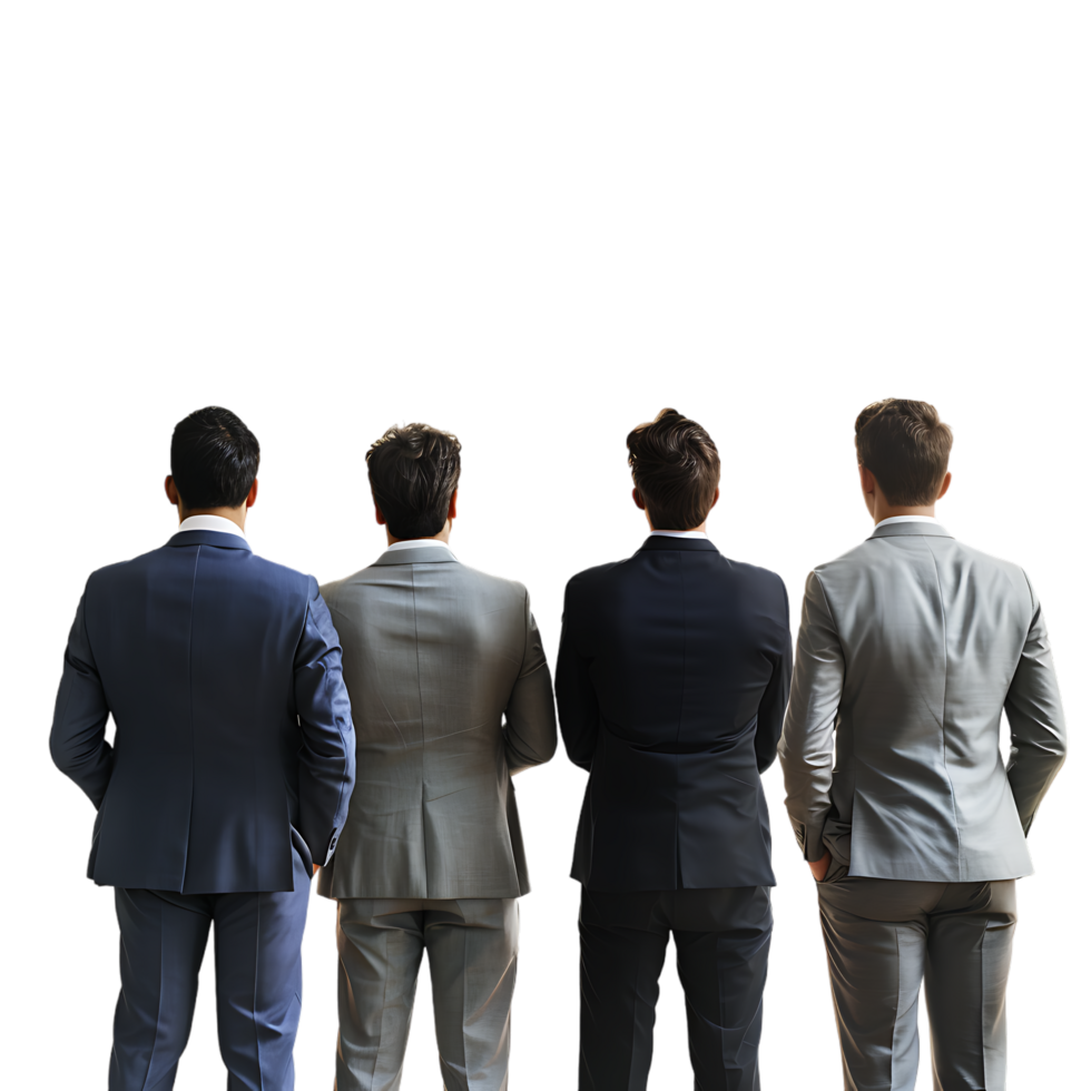Business mans from the back looking at something png