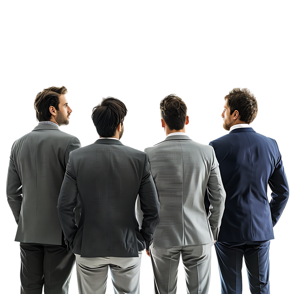 Business mans from the back looking at something png