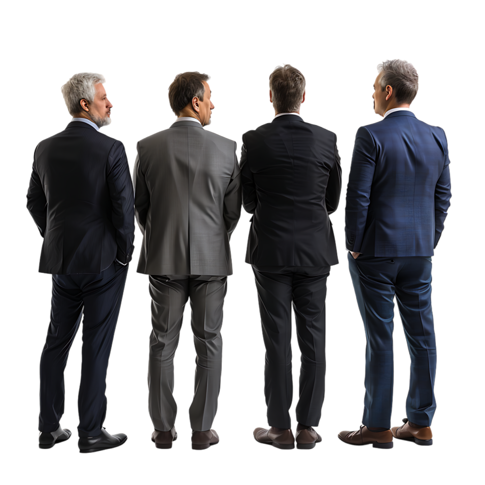 Business mans from the back looking at something png