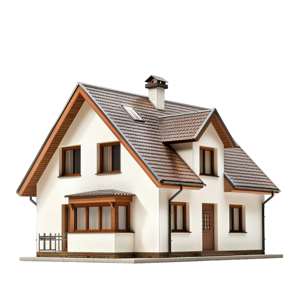 Isolated triplex house on transparent background png