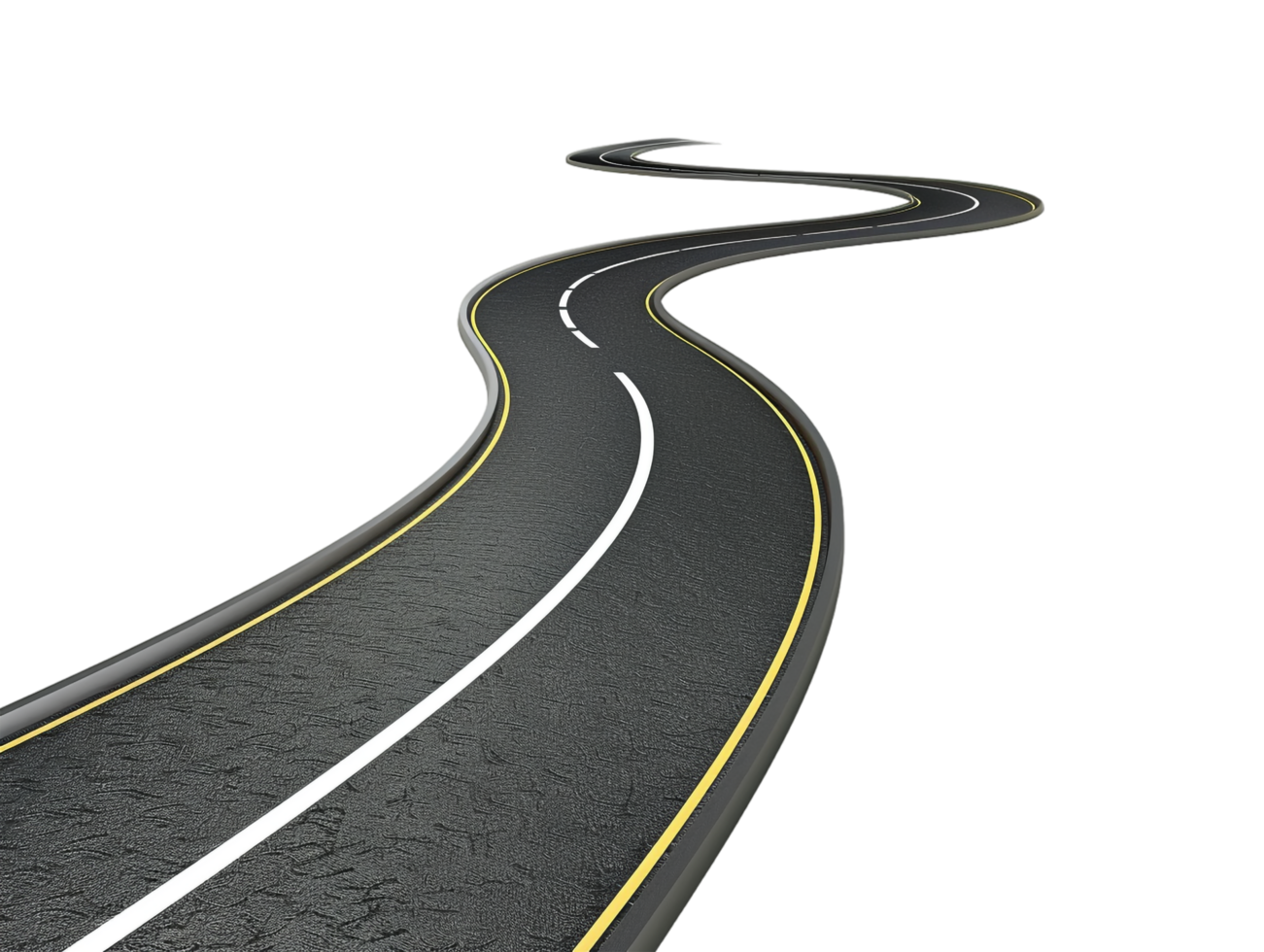 pavimentata vuoto avvolgimento strada, 3d illustrazione png