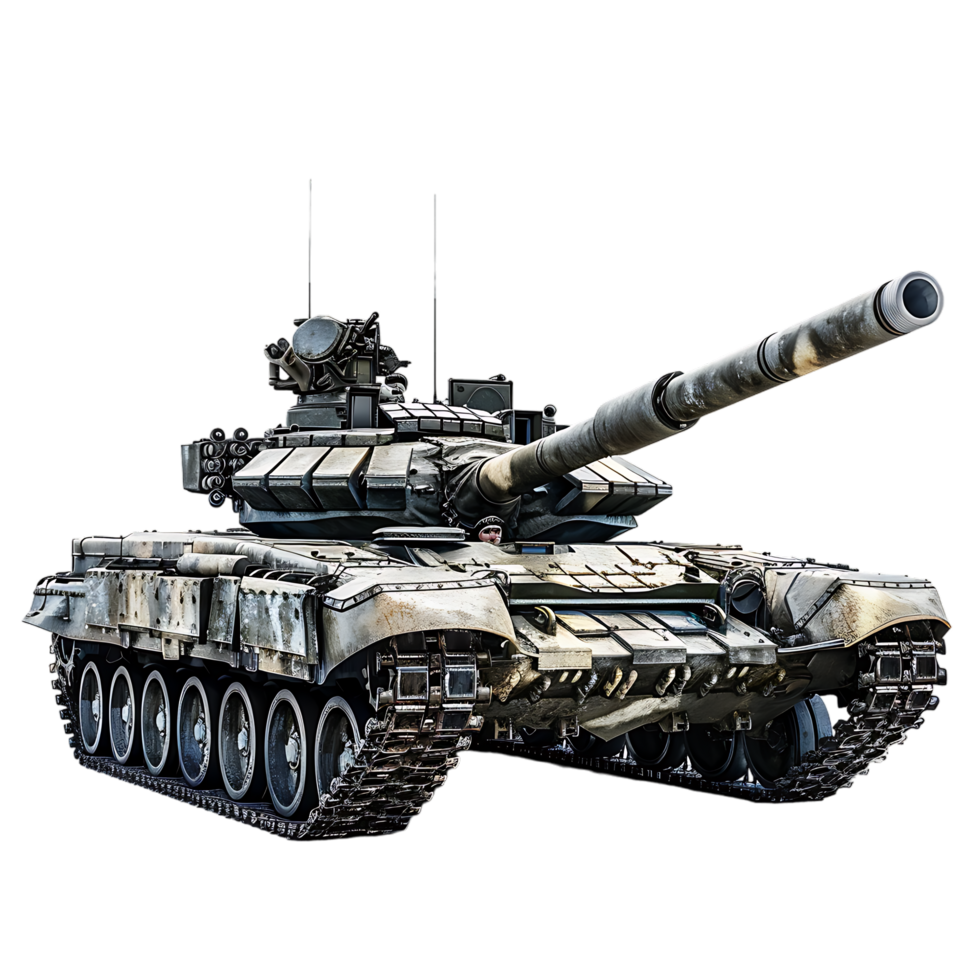 Military tank, isolated against a transparent background png