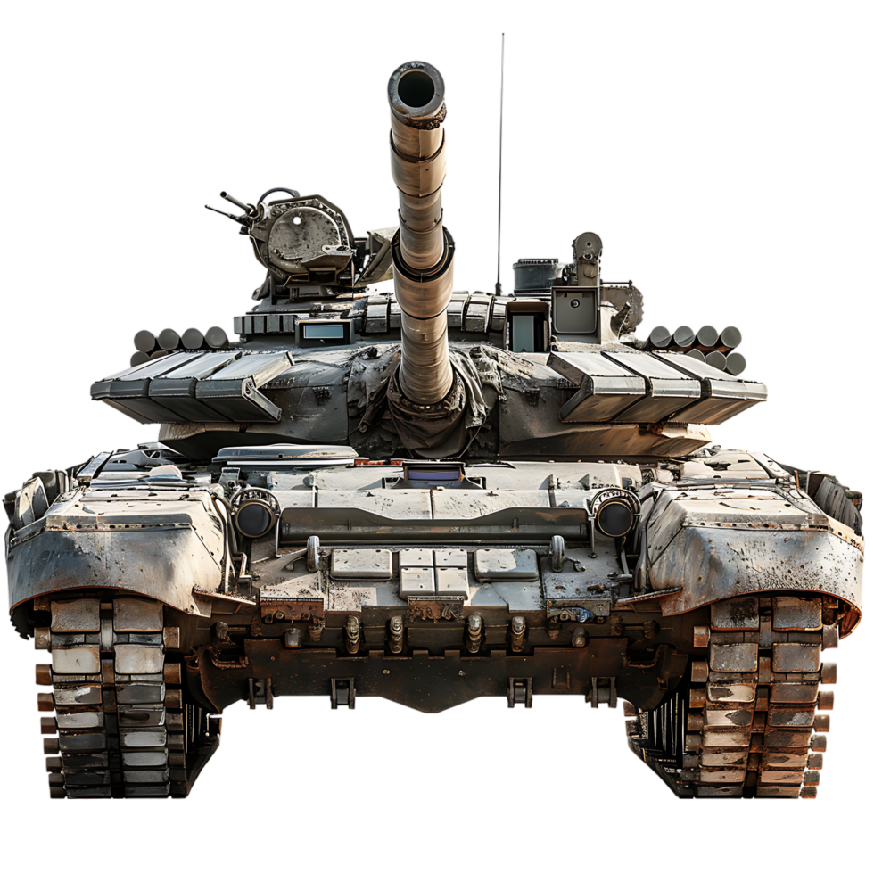 Military tank, isolated against a transparent background png