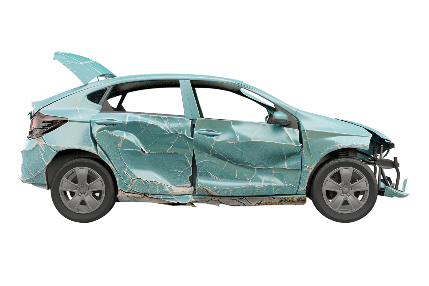 Dented Car on transparent Background png