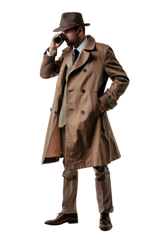 Detective alone on transparent background png