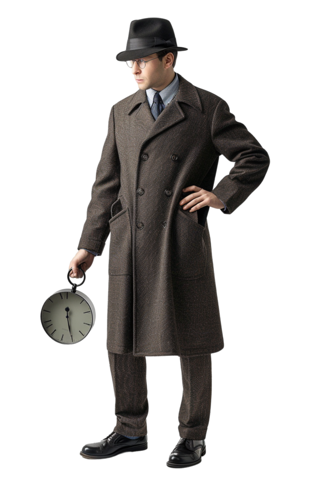 Detective alone on transparent background png