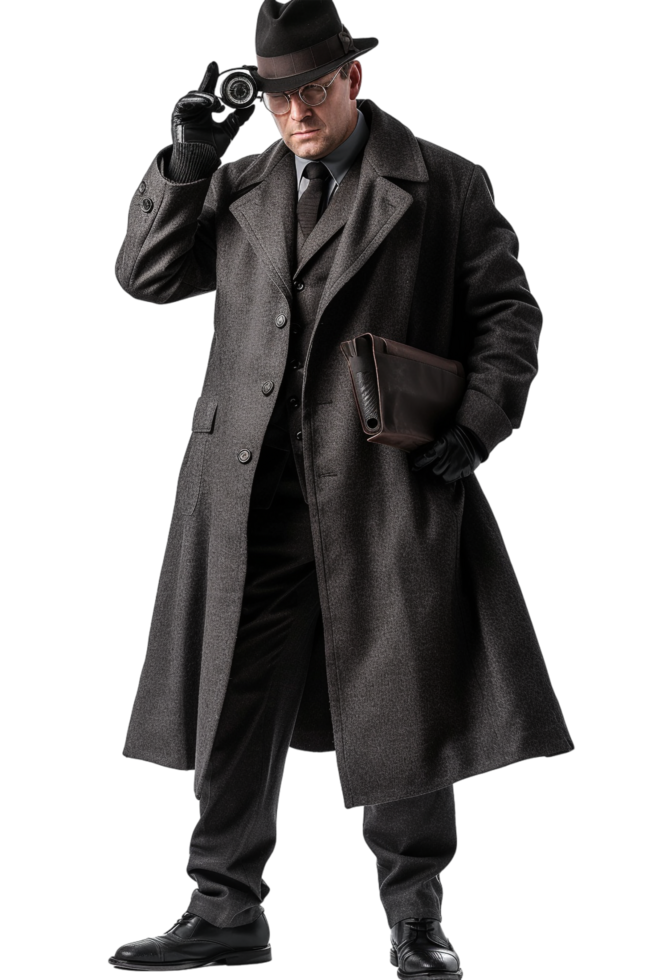 Detective alone on transparent background png