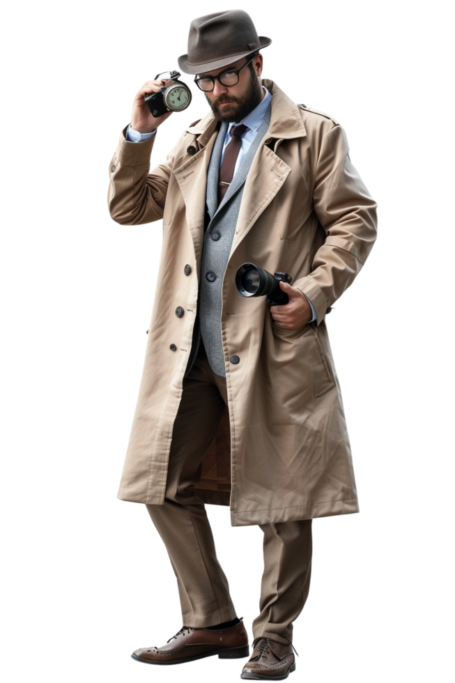 Detective alone on transparent background png