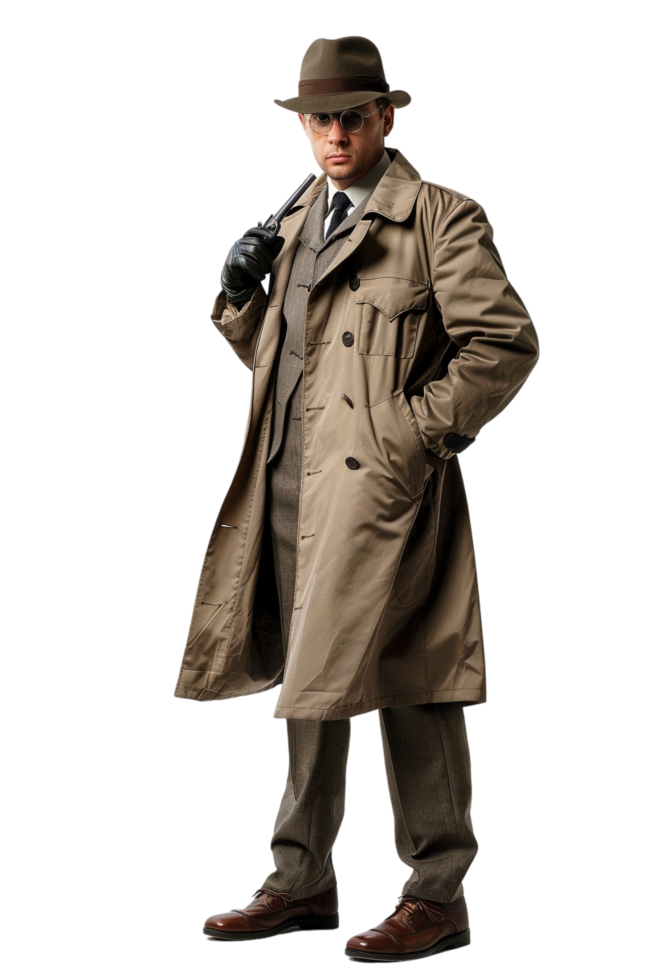 Detective alone on transparent background png