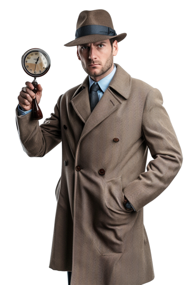 Detective alone on transparent background png