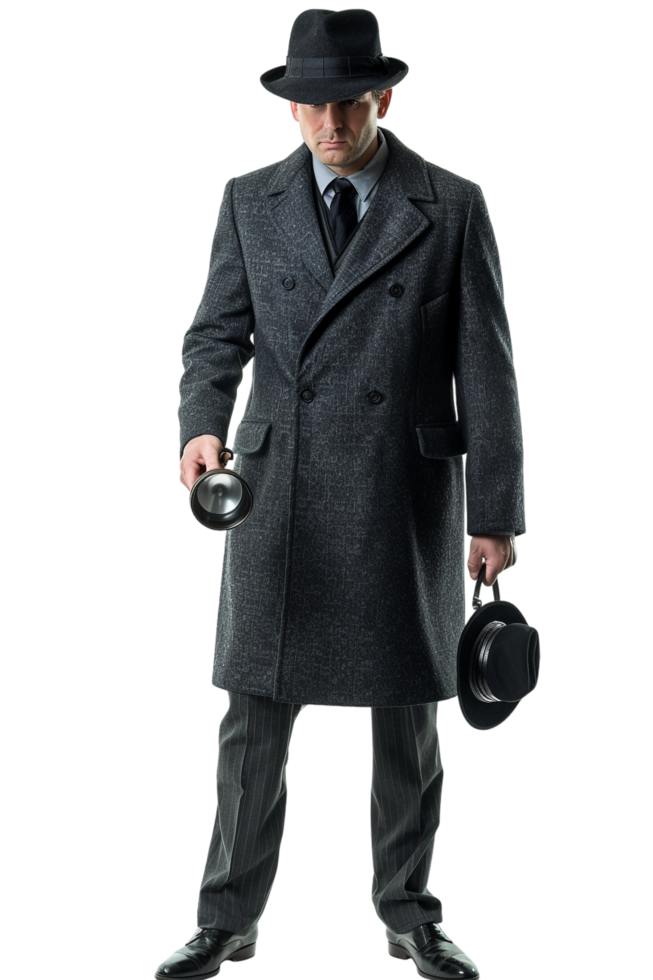 Detective alone on transparent background png