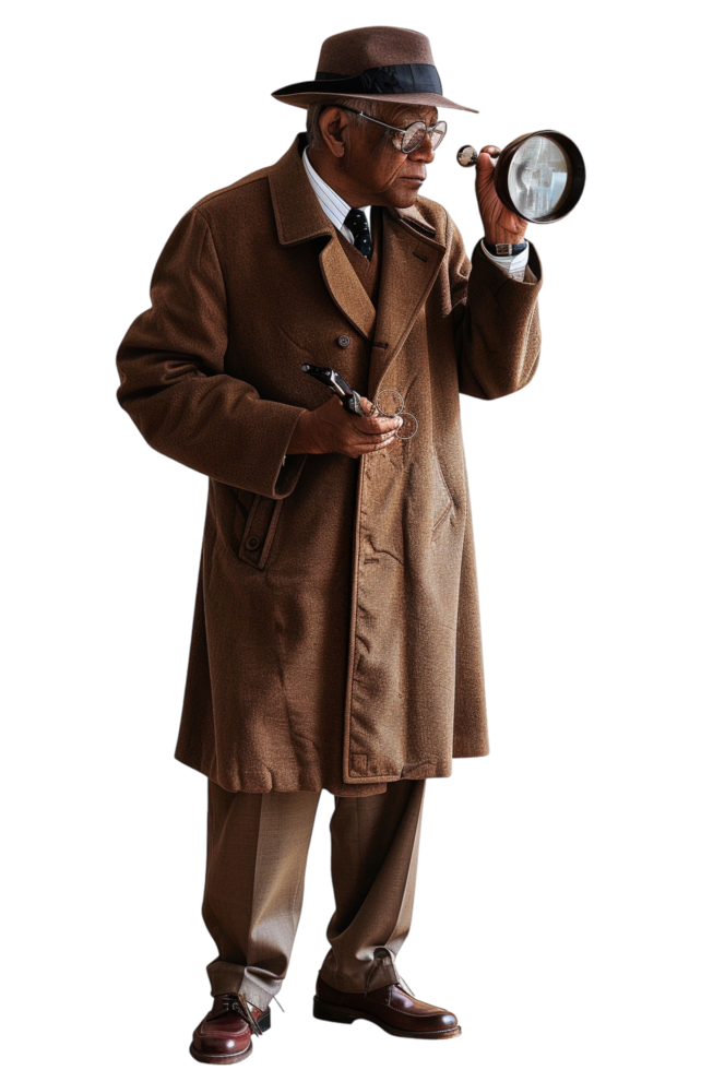 Detective alone on transparent background png