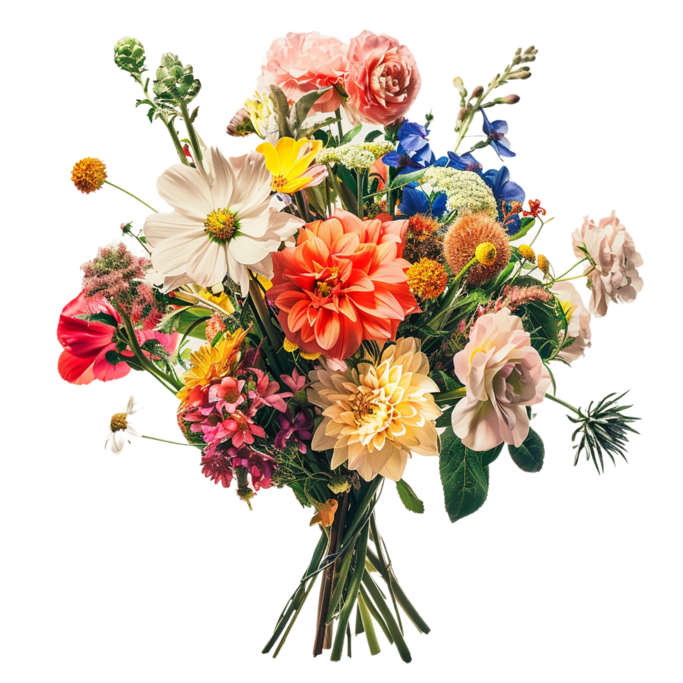 Isolated flower bouquet on transparent background png