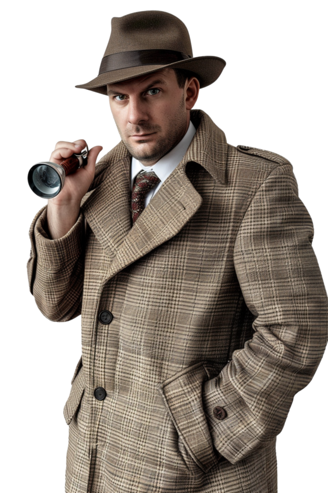 Detective alone on transparent background png