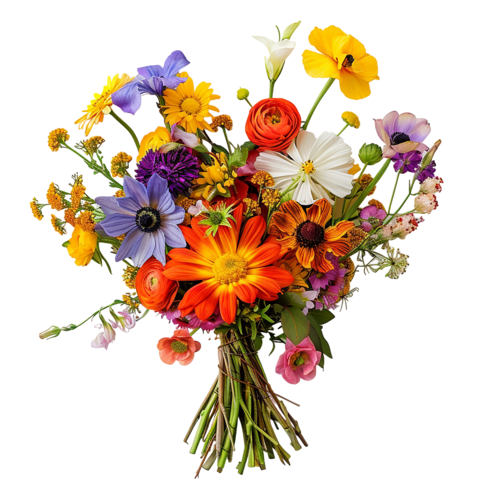 Isolated flower bouquet on transparent background png