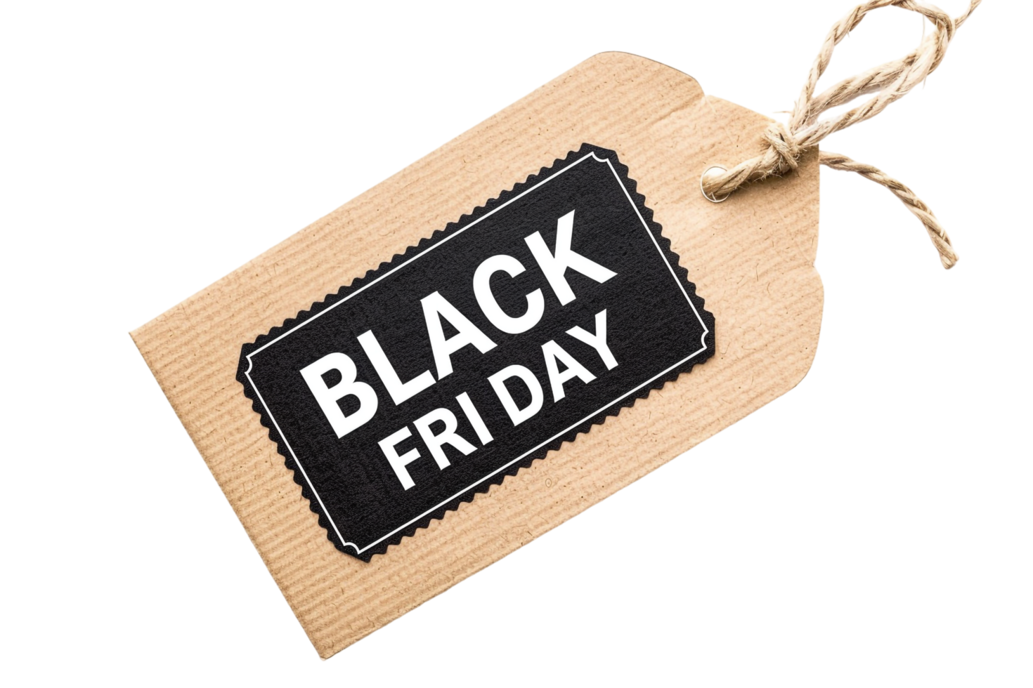 Isolated label reading BLACK FRIDAY on transparent background png