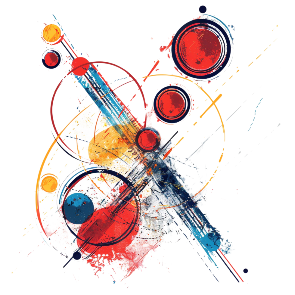 Scribbled arrow and circles isolated on transparent background png