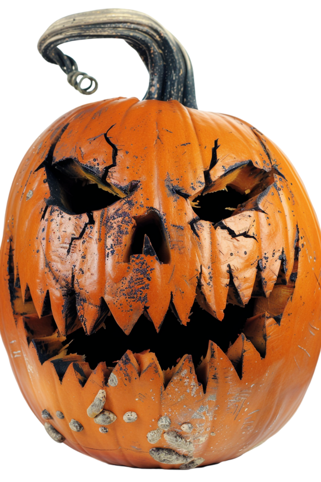 Scary jack-o-lantern isolated on transparent png