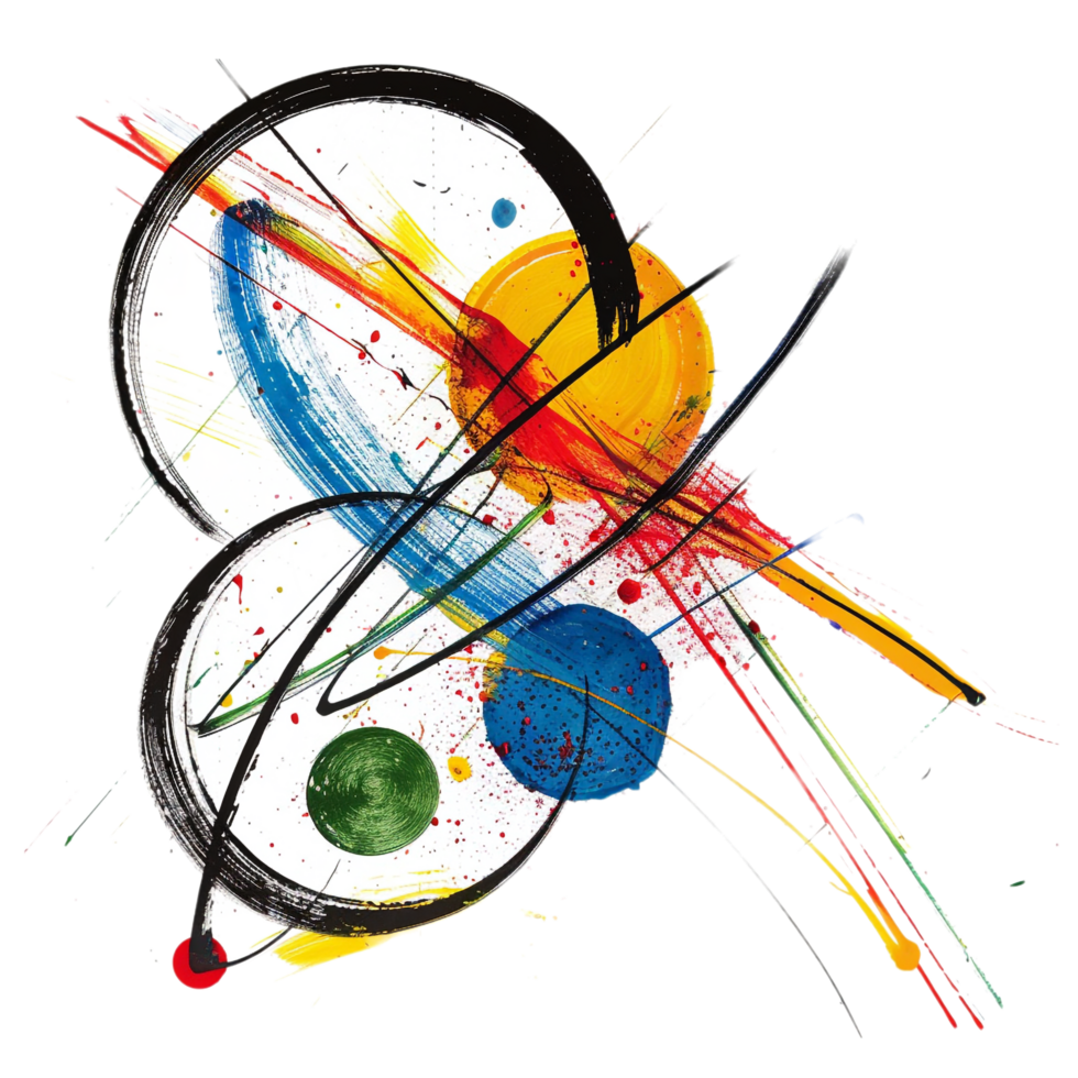 Scribbled arrow and circles isolated on transparent background png