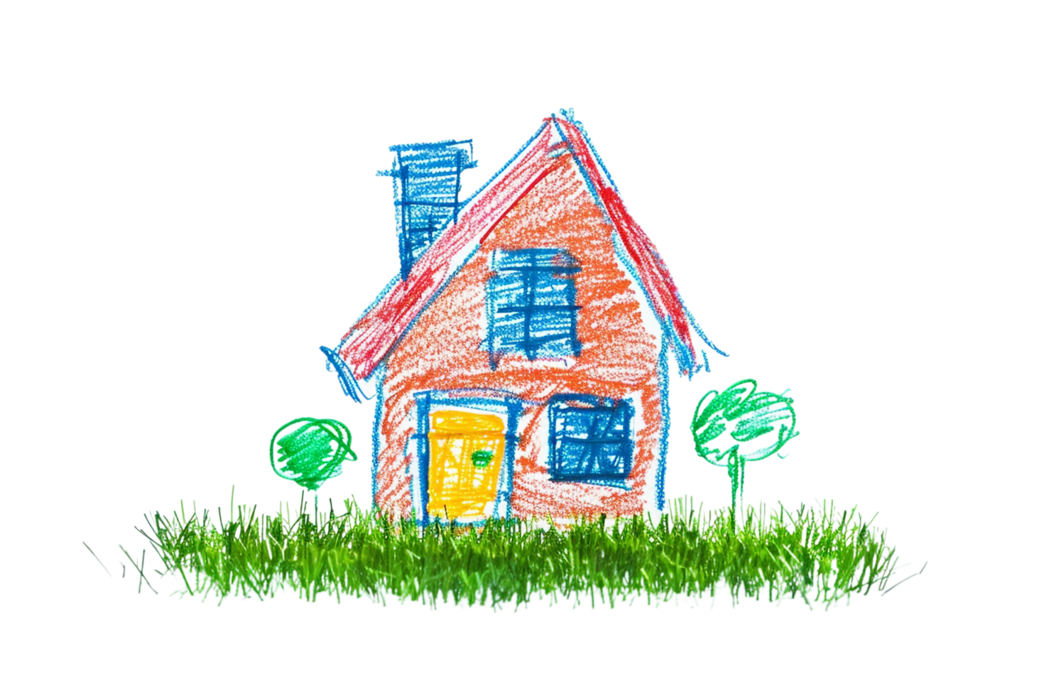 Scribbled house isolated on transparent background png
