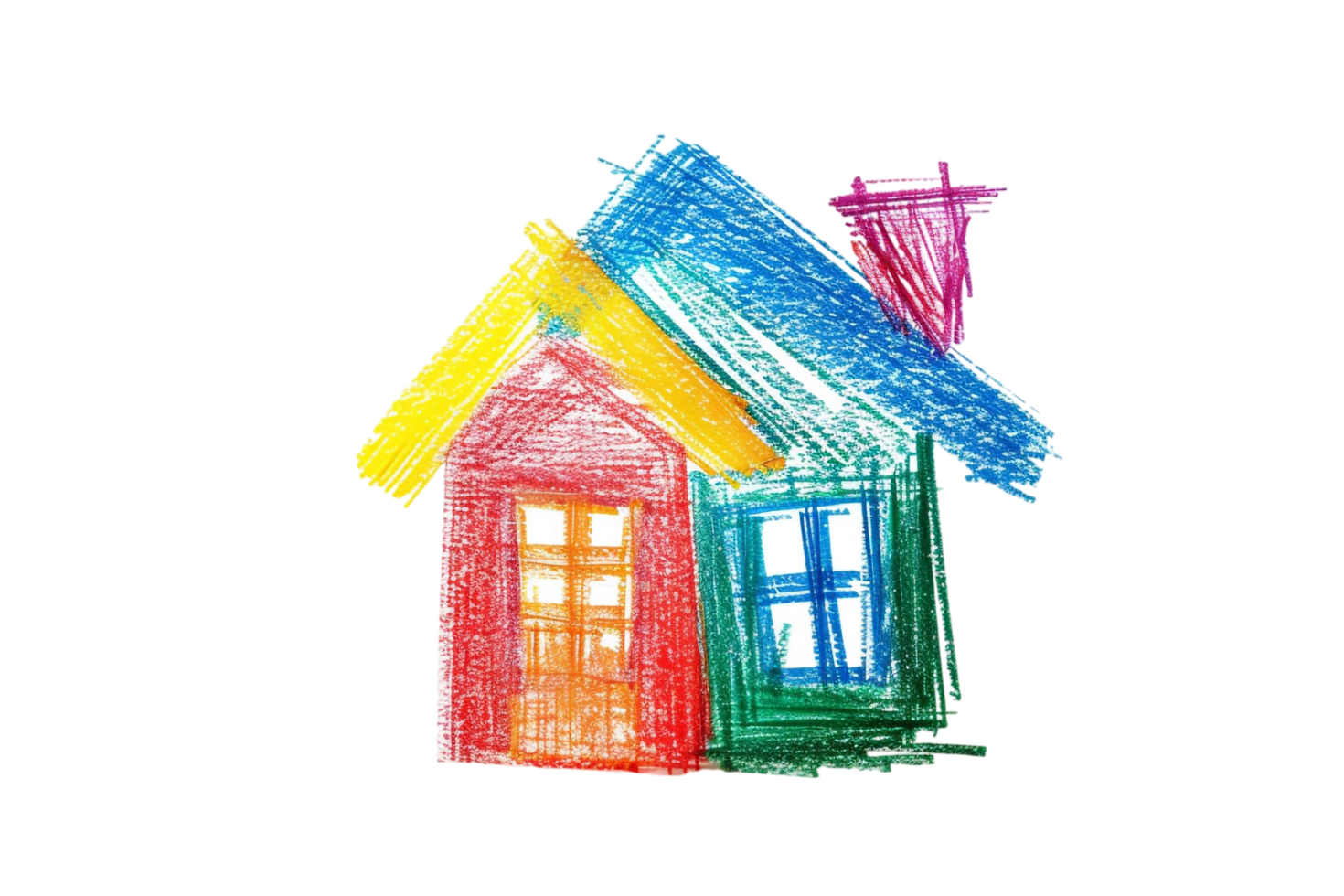 Scribbled house isolated on transparent background png