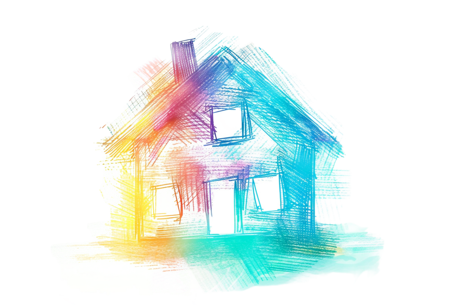 Scribbled house isolated on transparent background png
