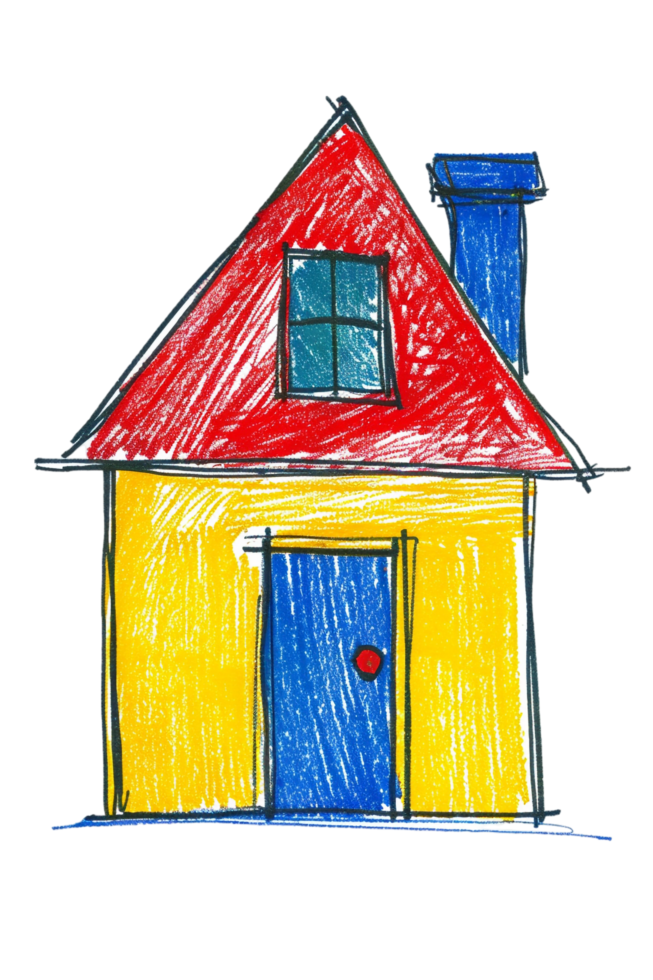 Scribbled house isolated on transparent background png