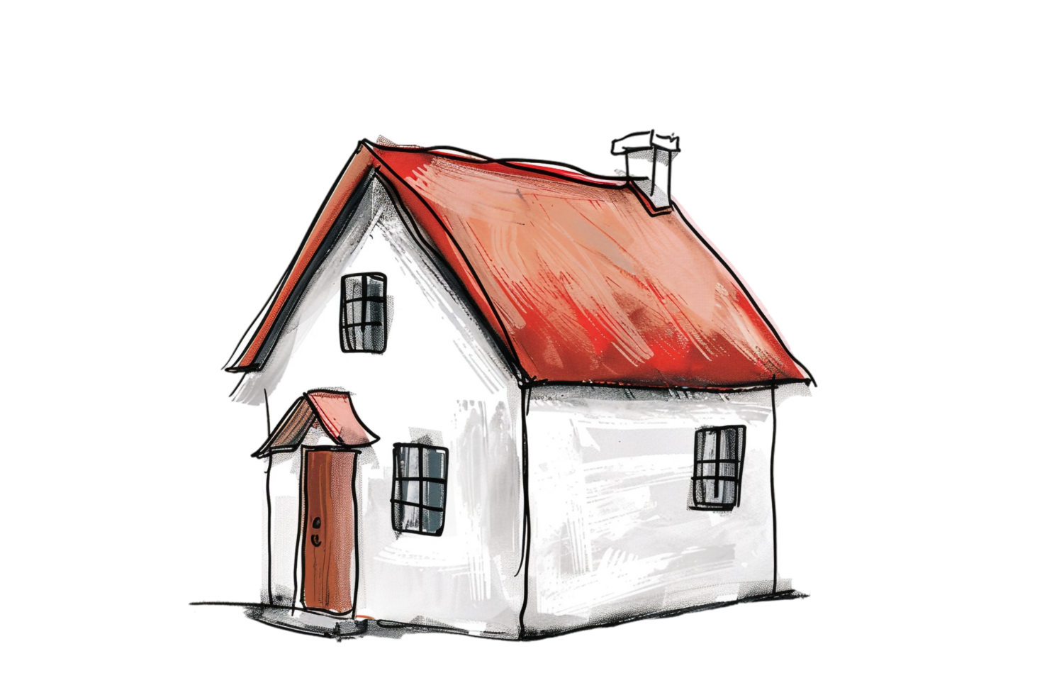 Scribbled house isolated on transparent background png