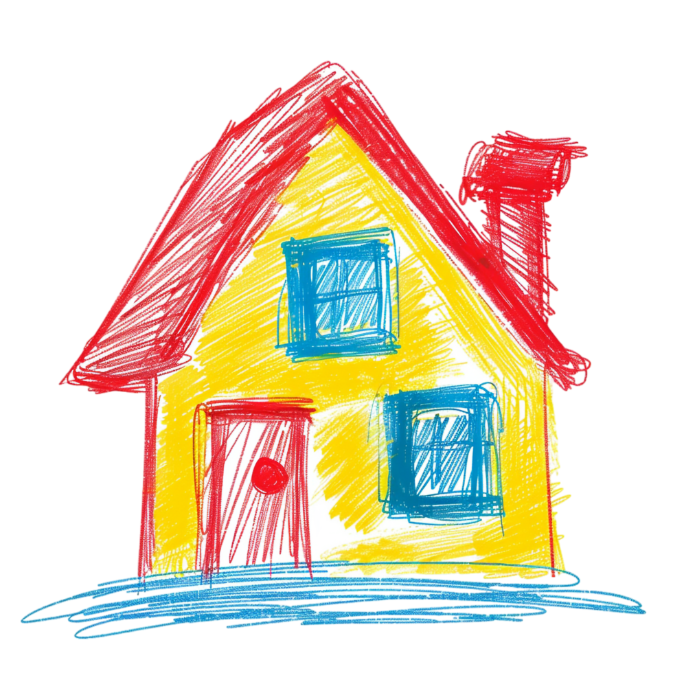 Scribbled house isolated on transparent background png