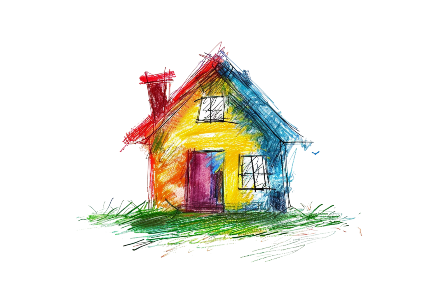 Scribbled house isolated on transparent background png