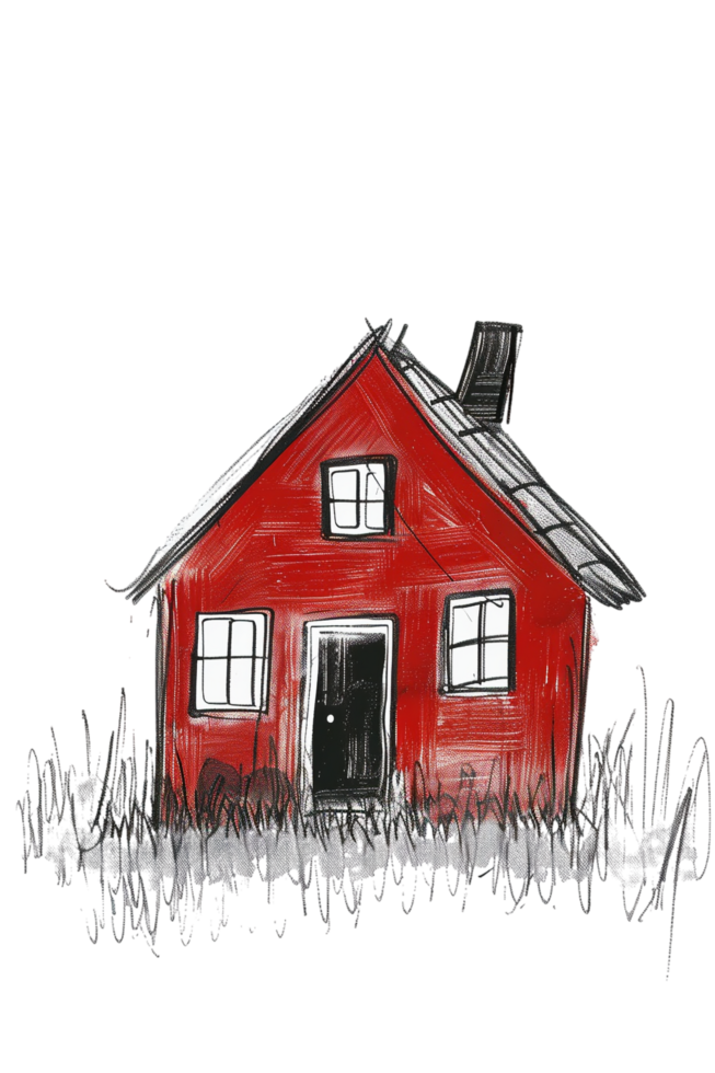 Scribbled house isolated on transparent background png