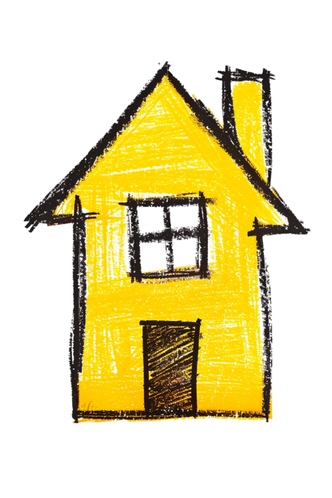 Scribbled house isolated on transparent background png