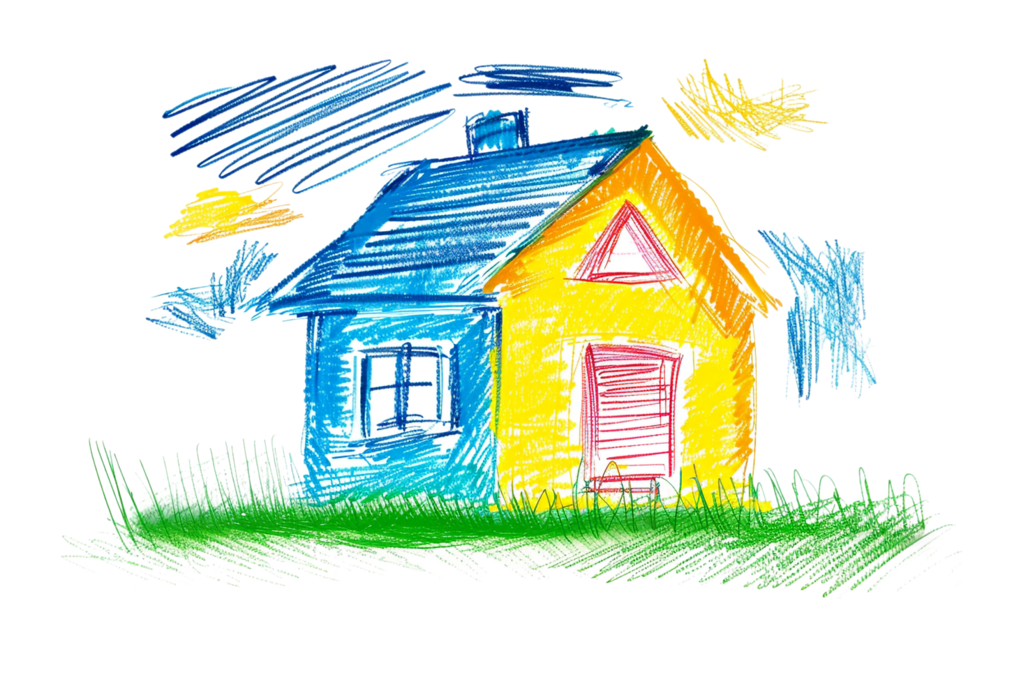 Scribbled house isolated on transparent background png