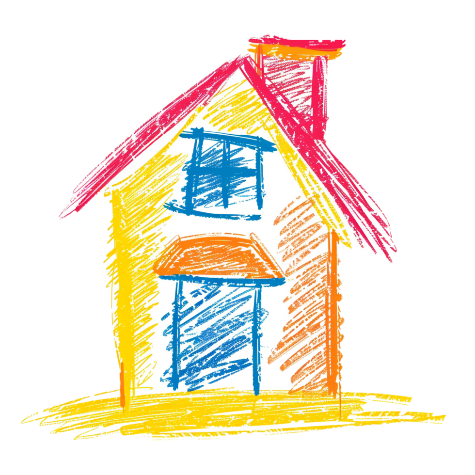 Scribbled house isolated on transparent background png