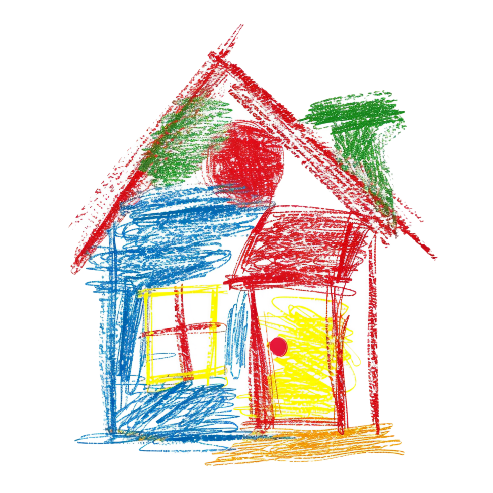Scribbled house isolated on transparent background png