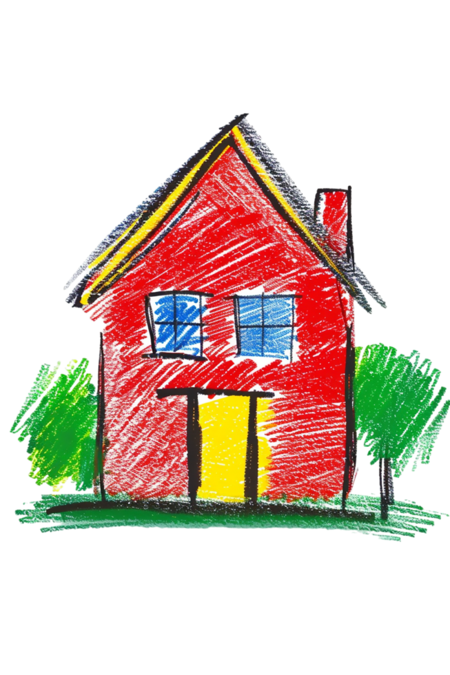 Scribbled house isolated on transparent background png