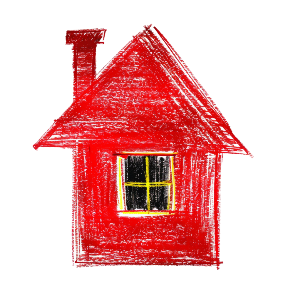 Scribbled house isolated on transparent background png