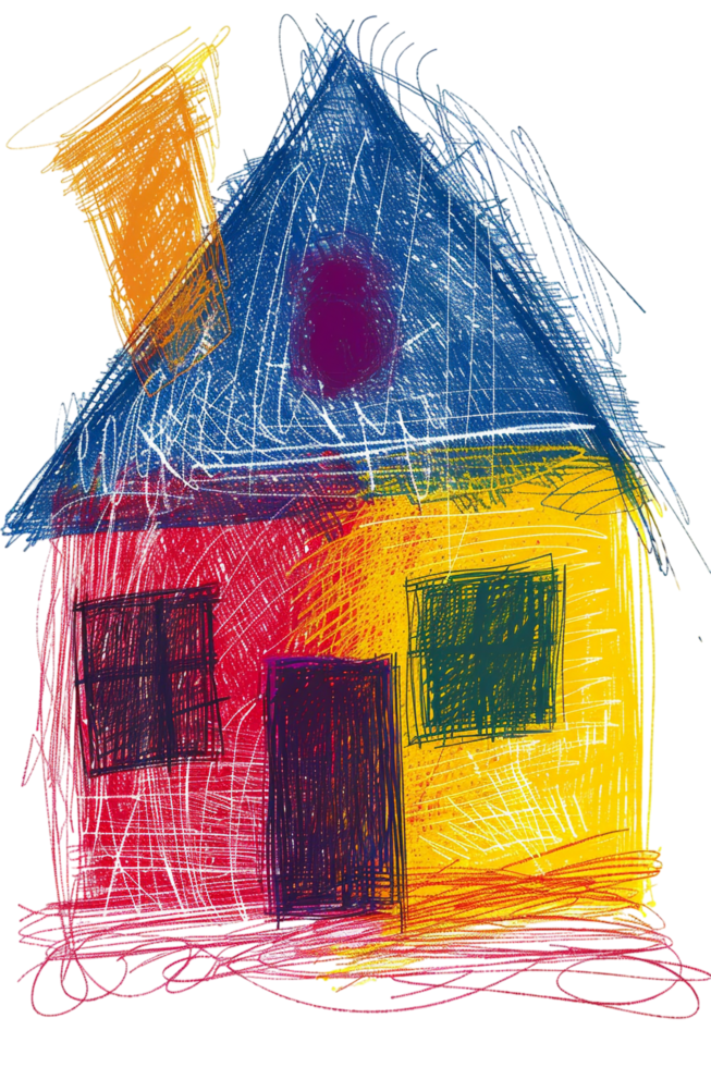 Scribbled house isolated on transparent background png