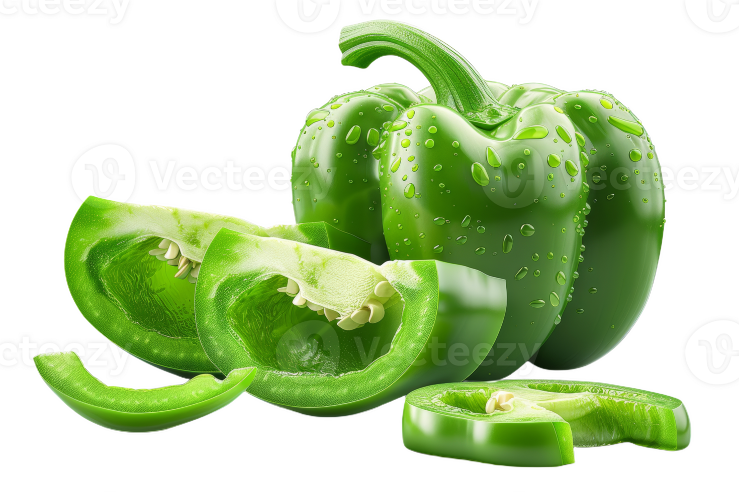 Green Bell Pepper Slices png
