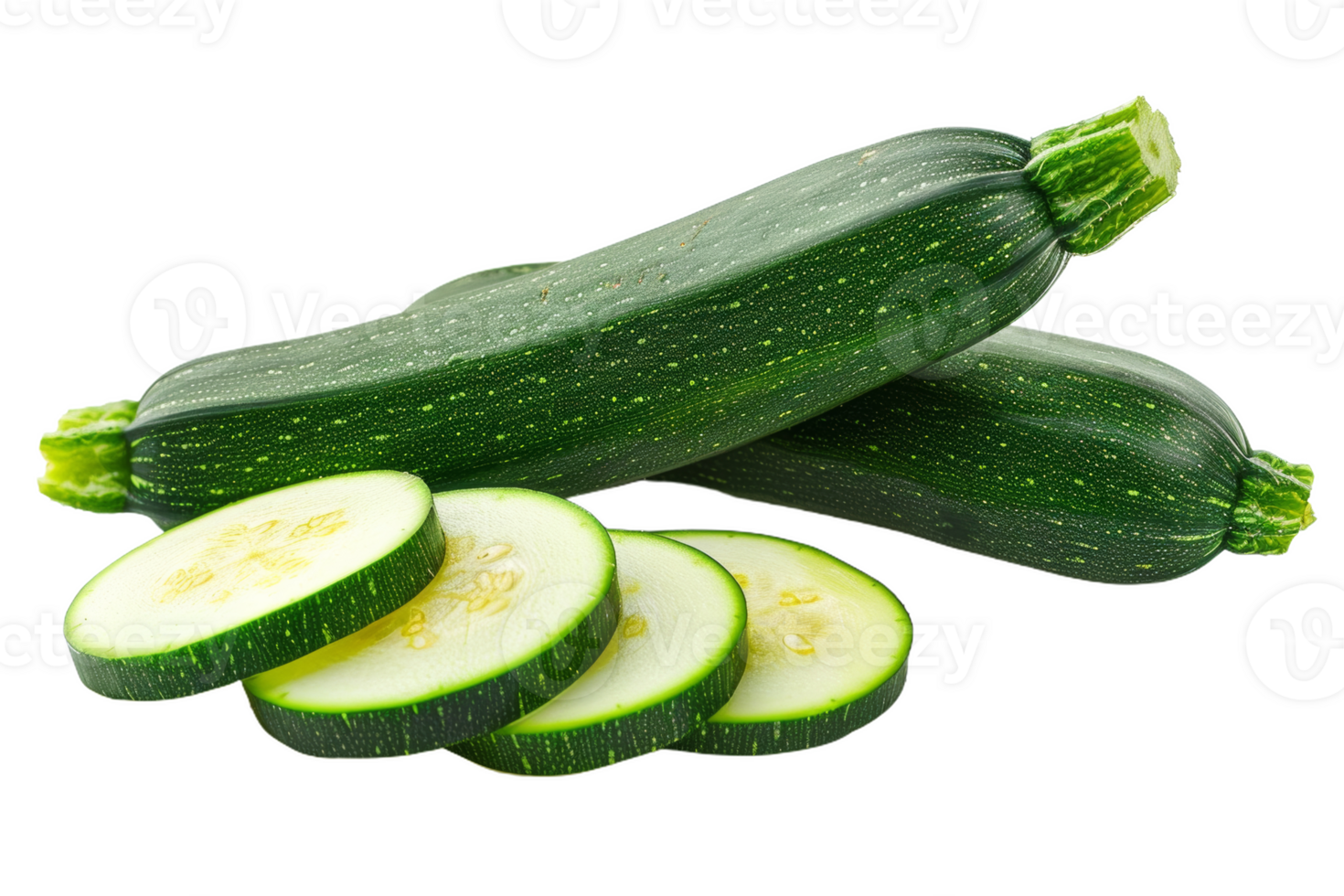 Fresh Green Zucchini Sliced png