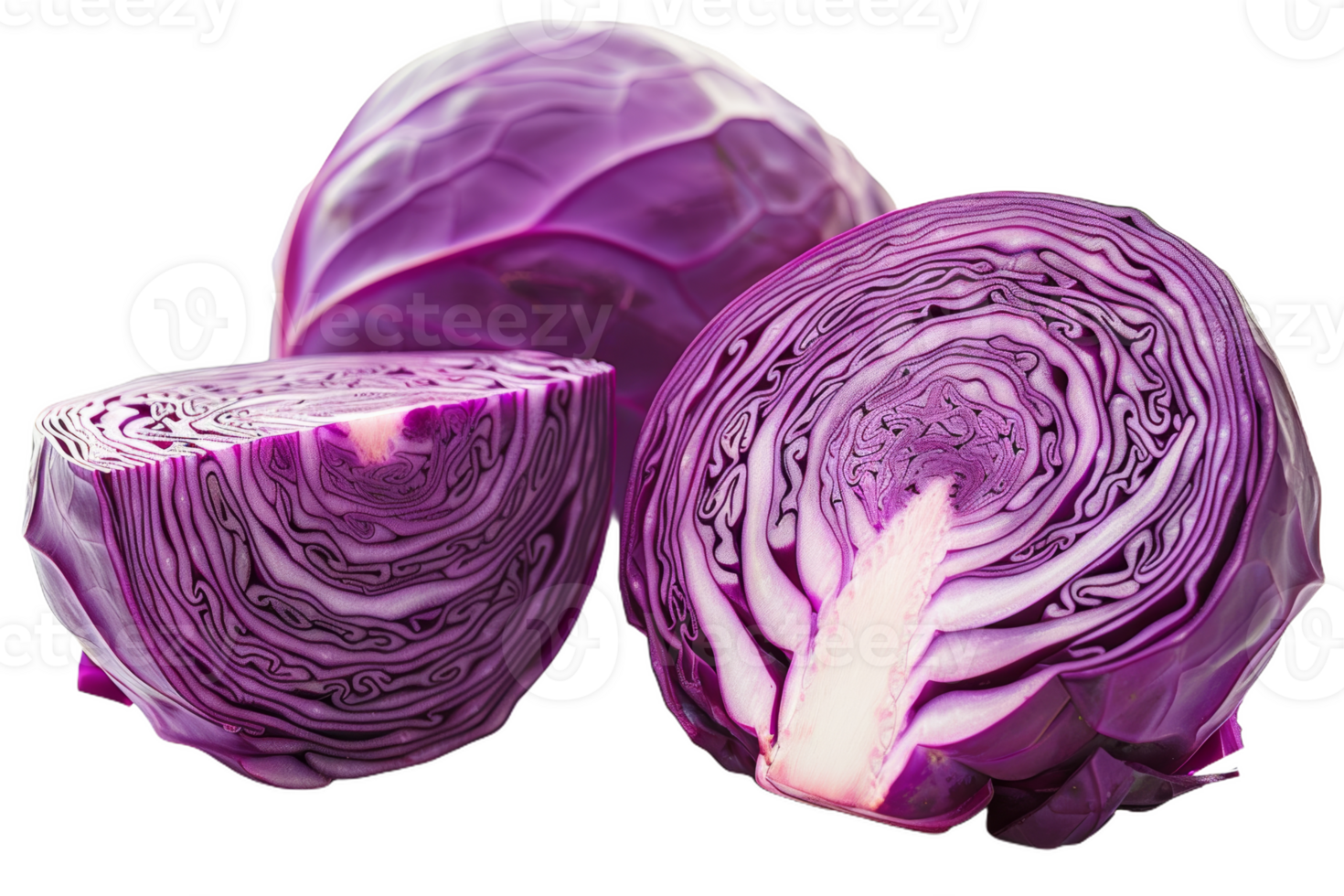 Purple Cabbage Cut in Half png