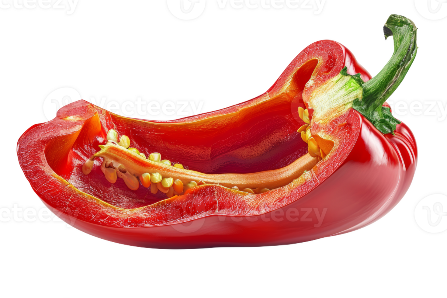 Red Bell Pepper Sliced Open png